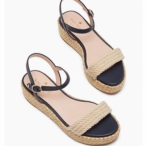 Kate Spade Women's Beige Rope Platformers Espadrille Flats Sandals Shoes Size 9